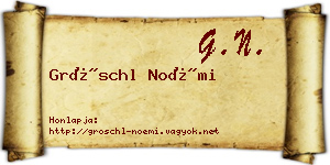 Gröschl Noémi névjegykártya